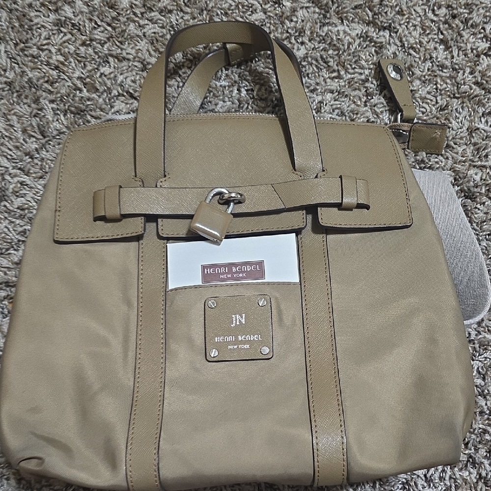 Henri Bendel Beige Mini Jetsetter Back Pack  with Lock Detail